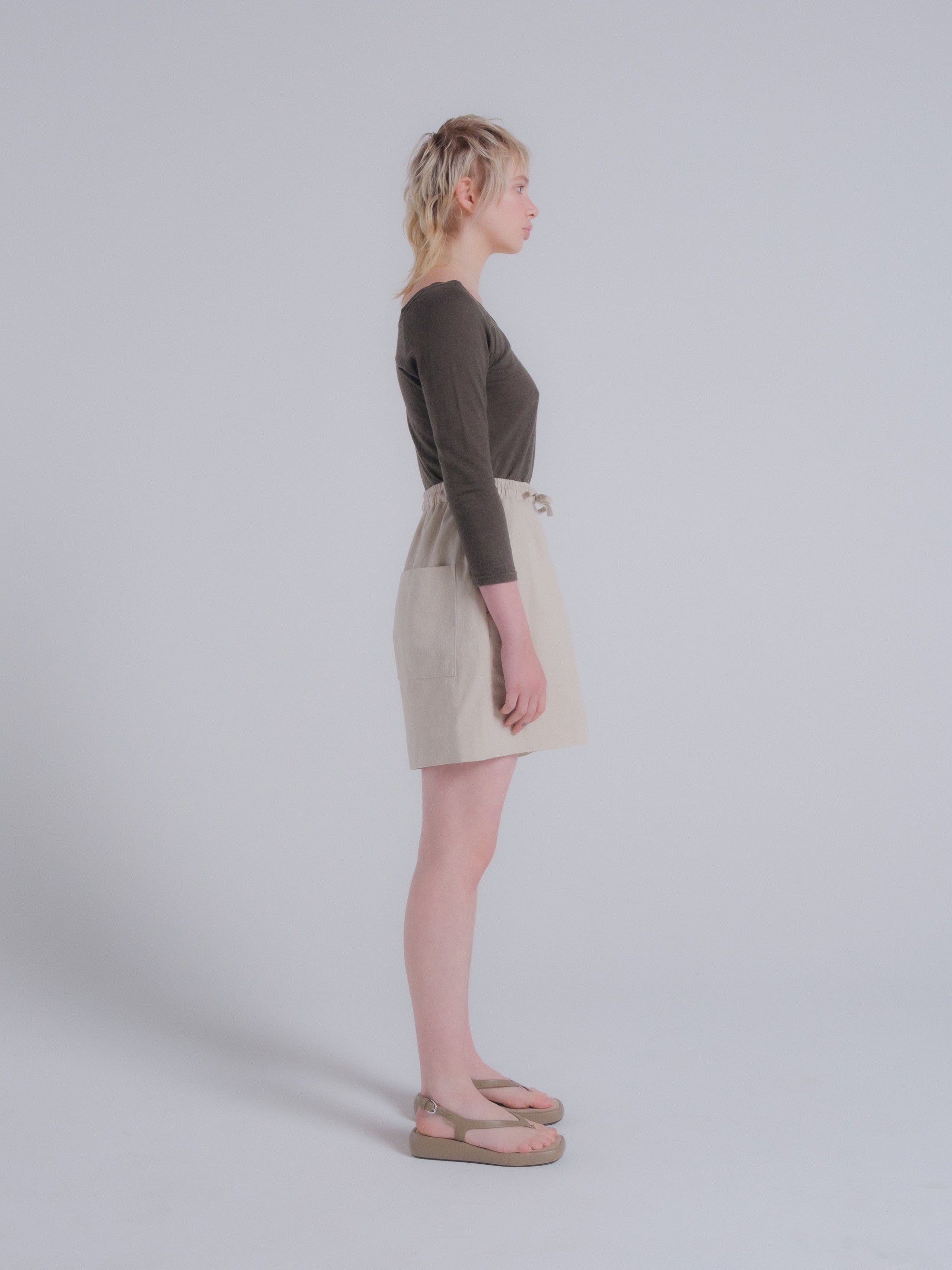 SAMPLE SALE - Marlo Short in Natural Twill - SMALL/MEDIUM