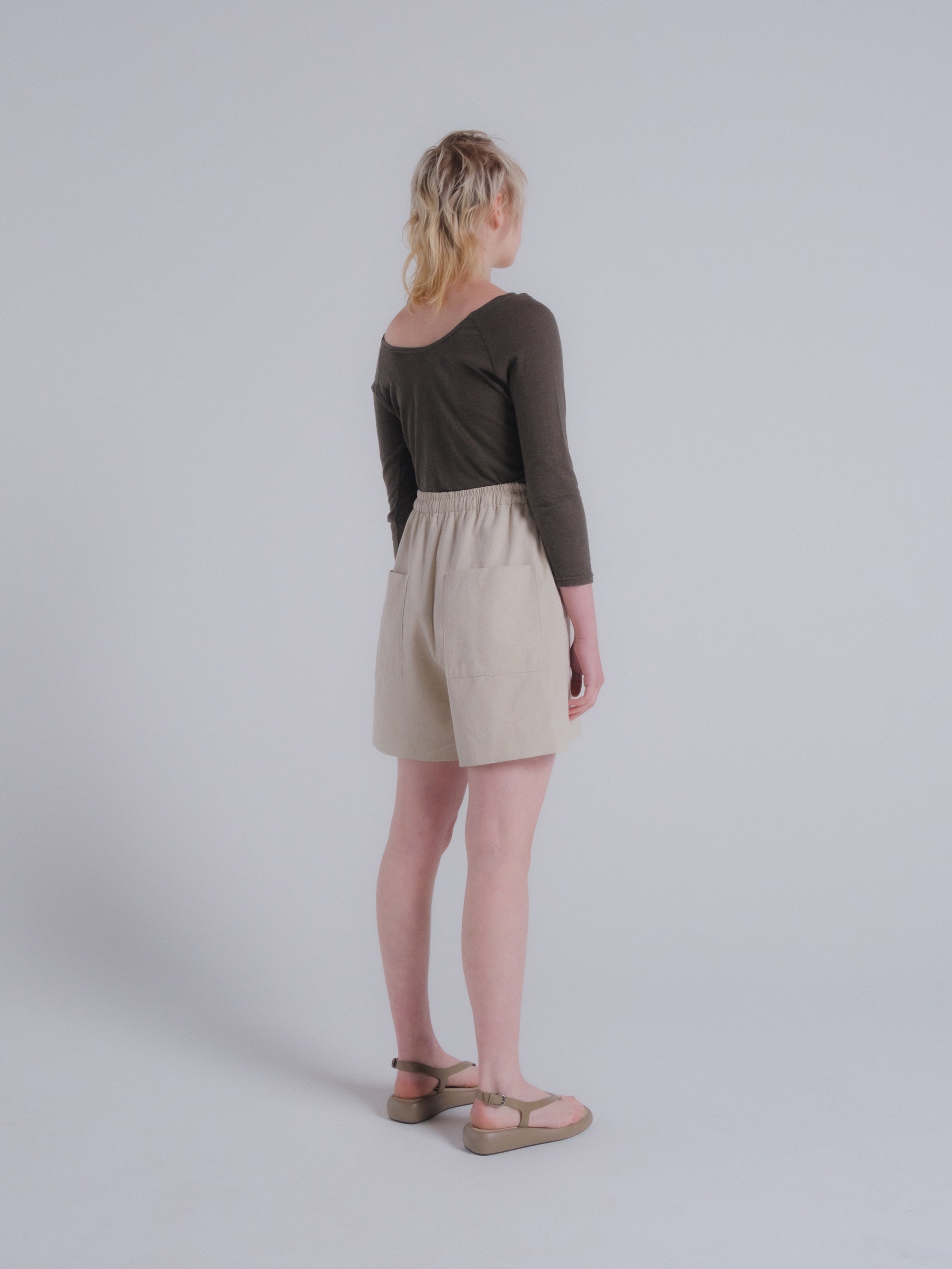 SAMPLE SALE - Marlo Short in Natural Twill - SMALL/MEDIUM