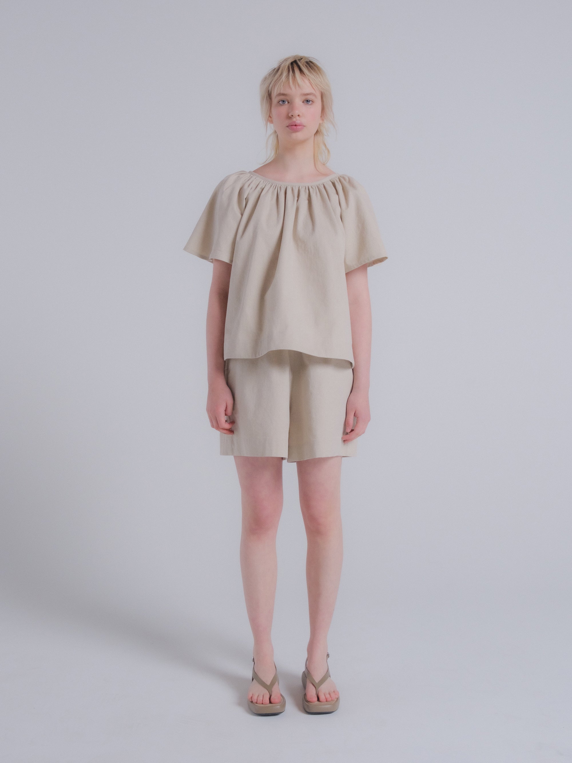 SAMPLE SALE - Prisca Top in Natural Twill - MEDIUM