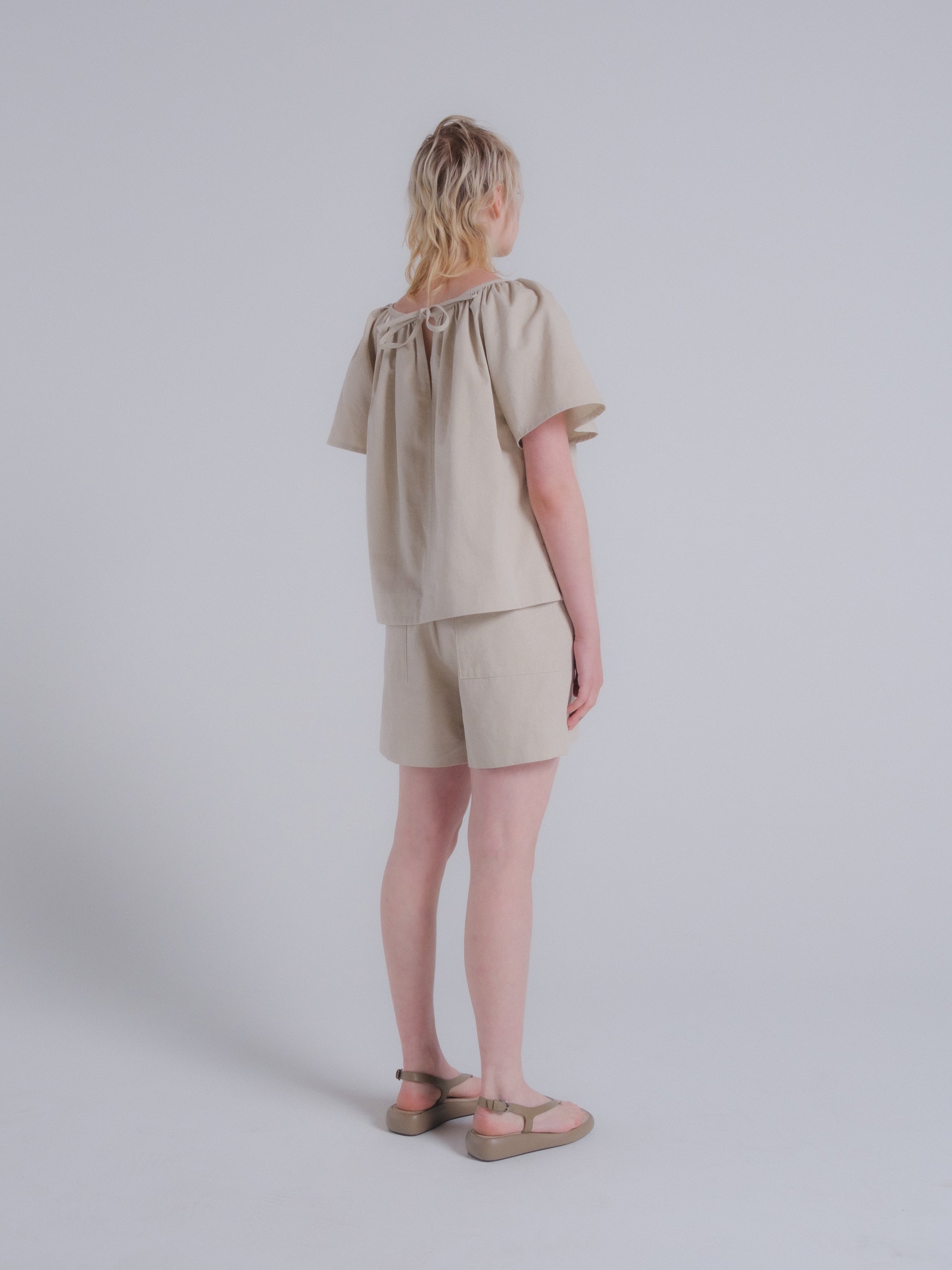 SAMPLE SALE - Prisca Top in Natural Twill - MEDIUM